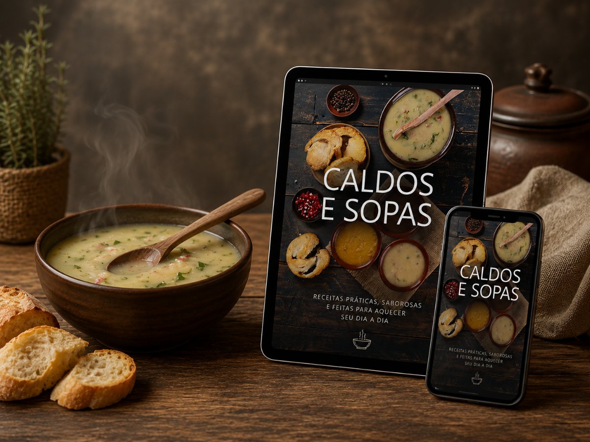 Mockup do E-book Sopas e Caldos
